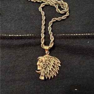 Aztec Eagle Warrior Chief Pendant Necklace 925 sterling silver